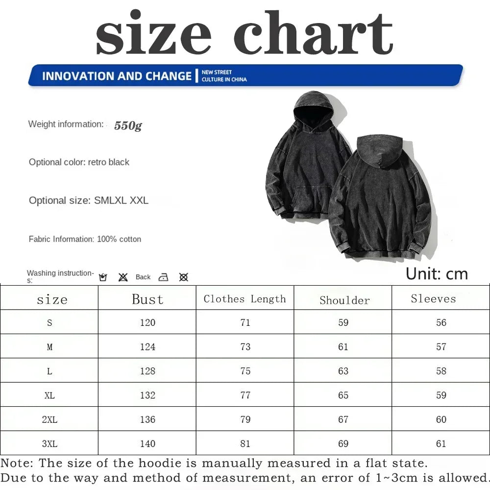 Solo Leveling Vintage Hoodie – Retro Washed Oversized Cotton Pullover