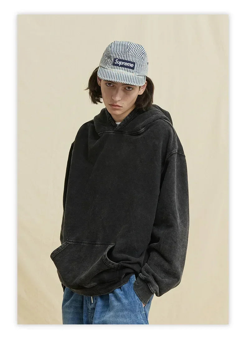Solo Leveling Vintage Hoodie – Retro Washed Oversized Cotton Pullover