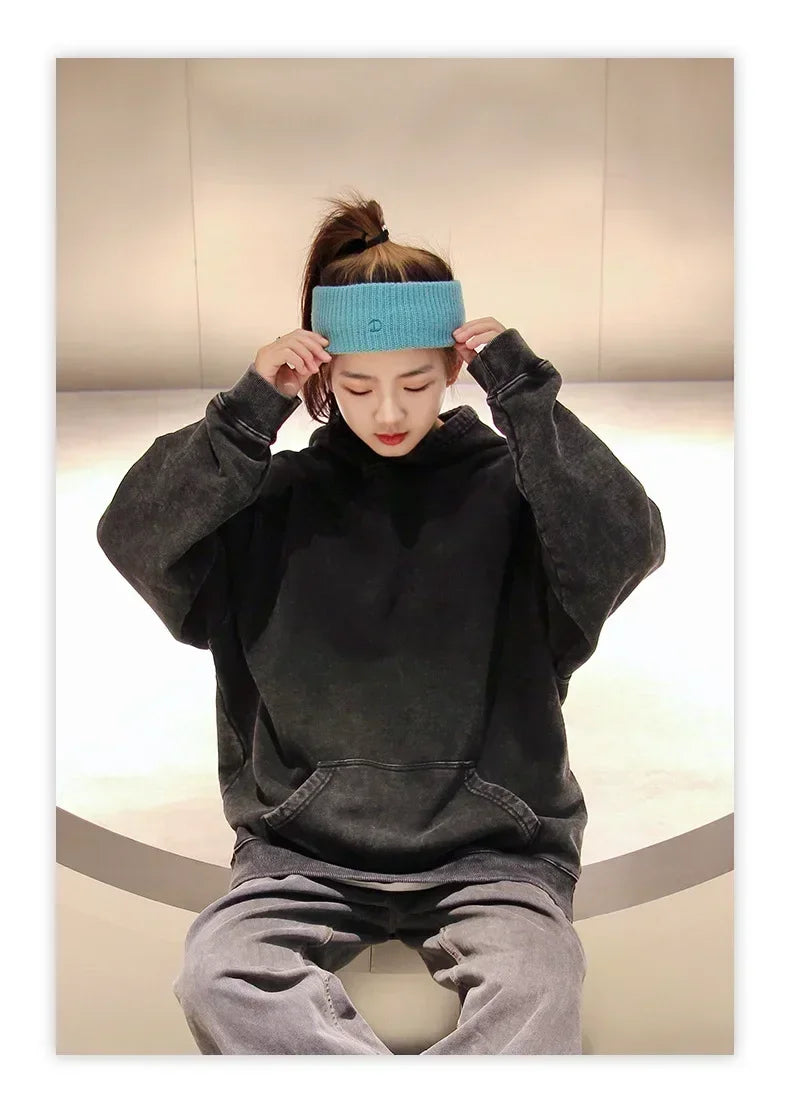 Solo Leveling Vintage Hoodie – Retro Washed Oversized Cotton Pullover