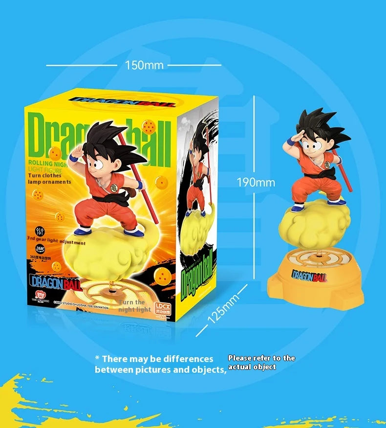New Original Dragon Ball Anime Figure Goku Figure Rotating Night Light Room Decoration Surrounding Ornaments Lamp Birthday Gift