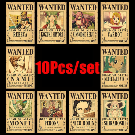10Pcs/set One Piece Posters