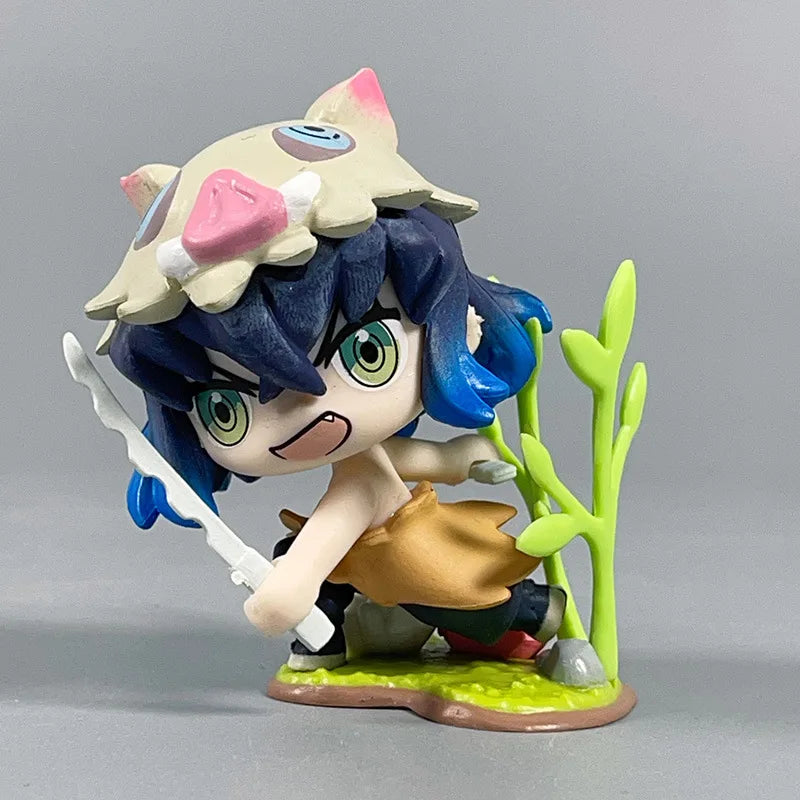 鬼灭之刃动漫 9 厘米模型人偶 Tanjirou Nezuko Zenitsu Kyoujurou Kanroji 娃娃可动人偶玩具儿童生日礼物