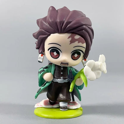 鬼灭之刃动漫 9 厘米模型人偶 Tanjirou Nezuko Zenitsu Kyoujurou Kanroji 娃娃可动人偶玩具儿童生日礼物
