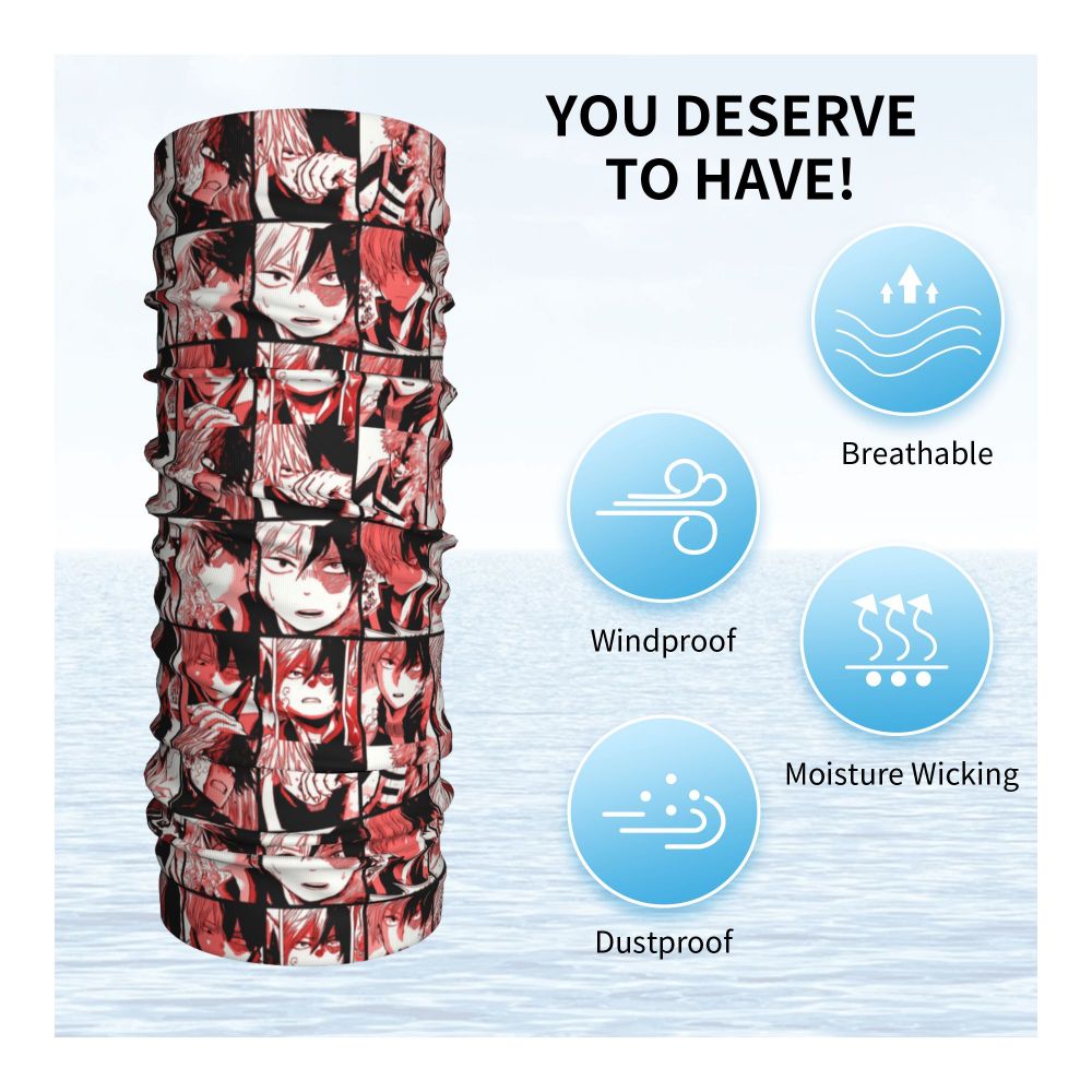 Bakugou Katsuki Logo X Bandana Winter Neck Warmer Windproof Wrap Face Scarf for Ski Boku No My Hero Academia Gaiter Headband