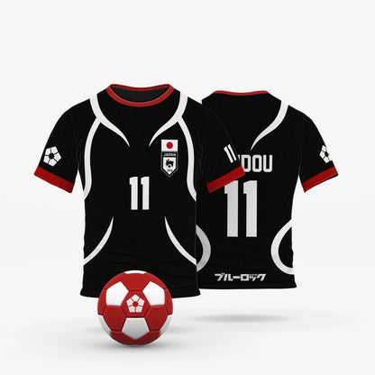 Blue Lock Japan U20 Black Jersey T-shirt