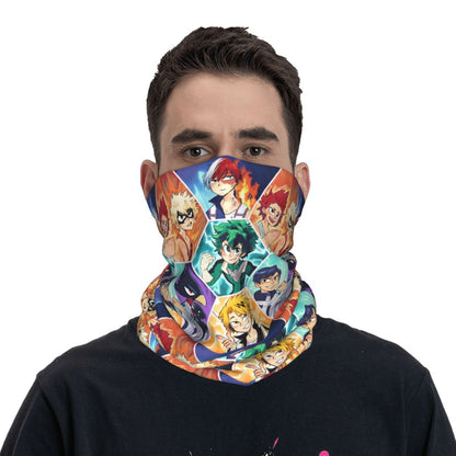 Bakugou Katsuki Logo X Bandana Winter Neck Warmer Windproof Wrap Face Scarf for Ski Boku No My Hero Academia Gaiter Headband