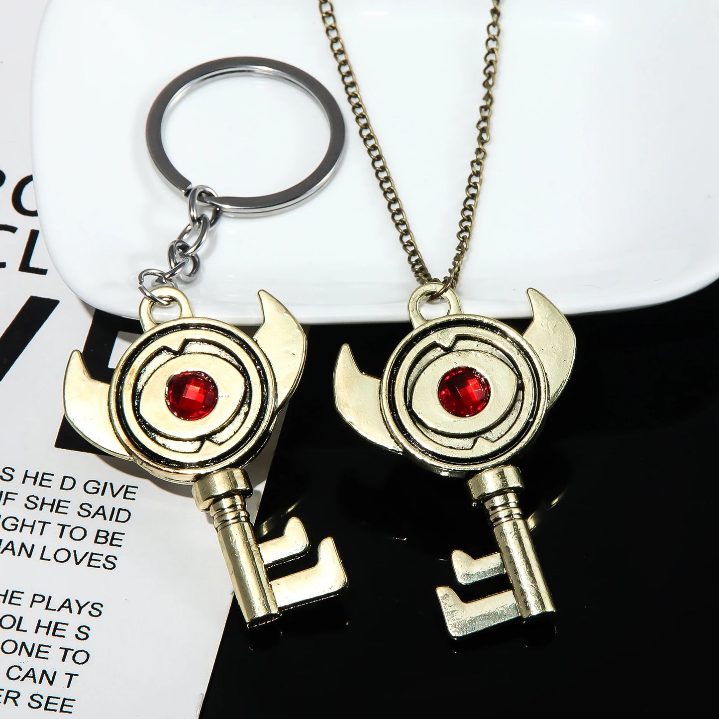Crimson Eye Key Pendant