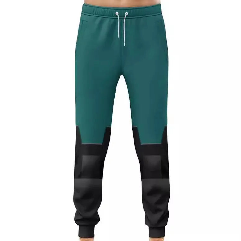 2024 New My Hero Academy Green Valley Long Fighting Suit 3D Digital Print Ear Double layered Hat Sweater