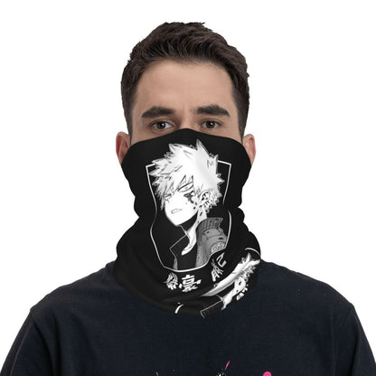 Bakugou Katsuki Logo X Bandana Winter Neck Warmer Windproof Wrap Face Scarf for Ski Boku No My Hero Academia Gaiter Headband