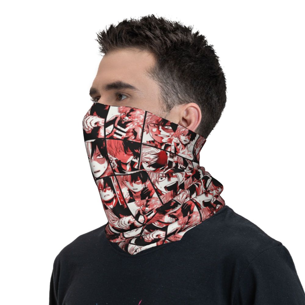 Bakugou Katsuki Logo X Bandana Winter Neck Warmer Windproof Wrap Face Scarf for Ski Boku No My Hero Academia Gaiter Headband