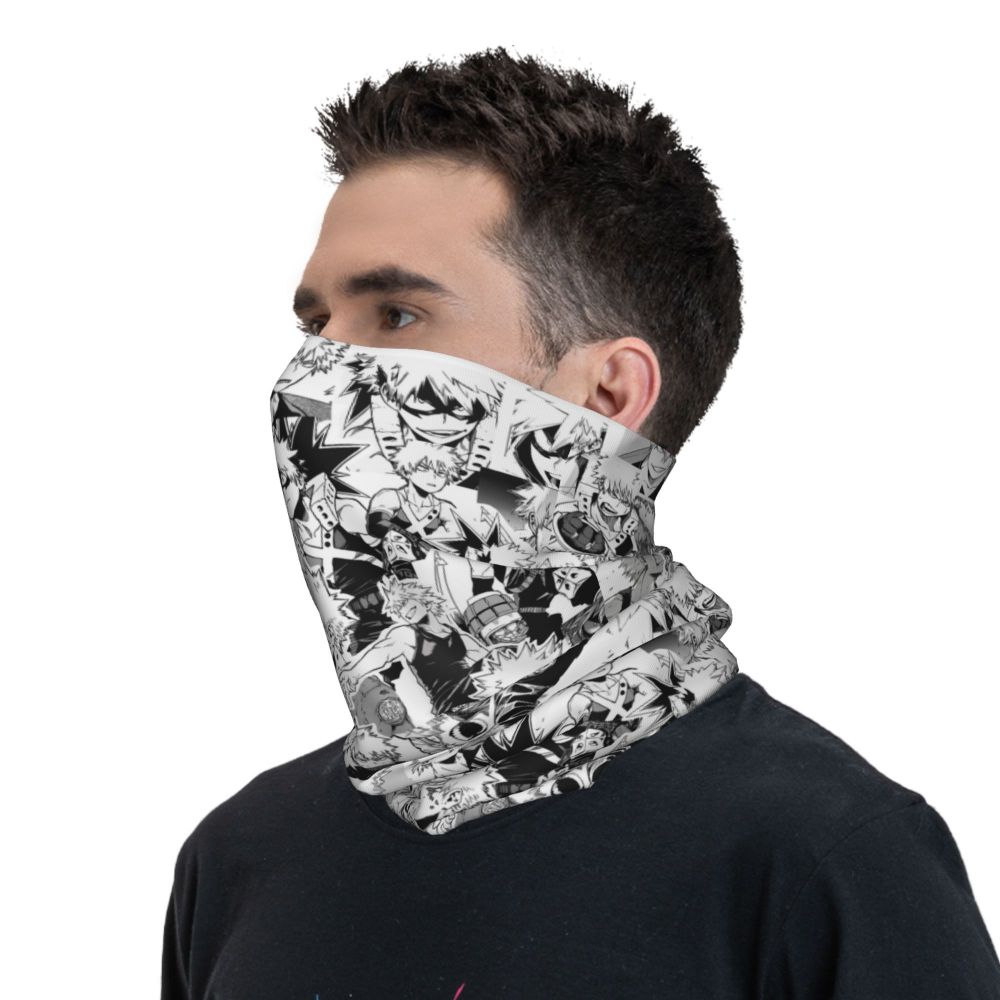 Bakugou Katsuki Logo X Bandana Winter Neck Warmer Windproof Wrap Face Scarf for Ski Boku No My Hero Academia Gaiter Headband