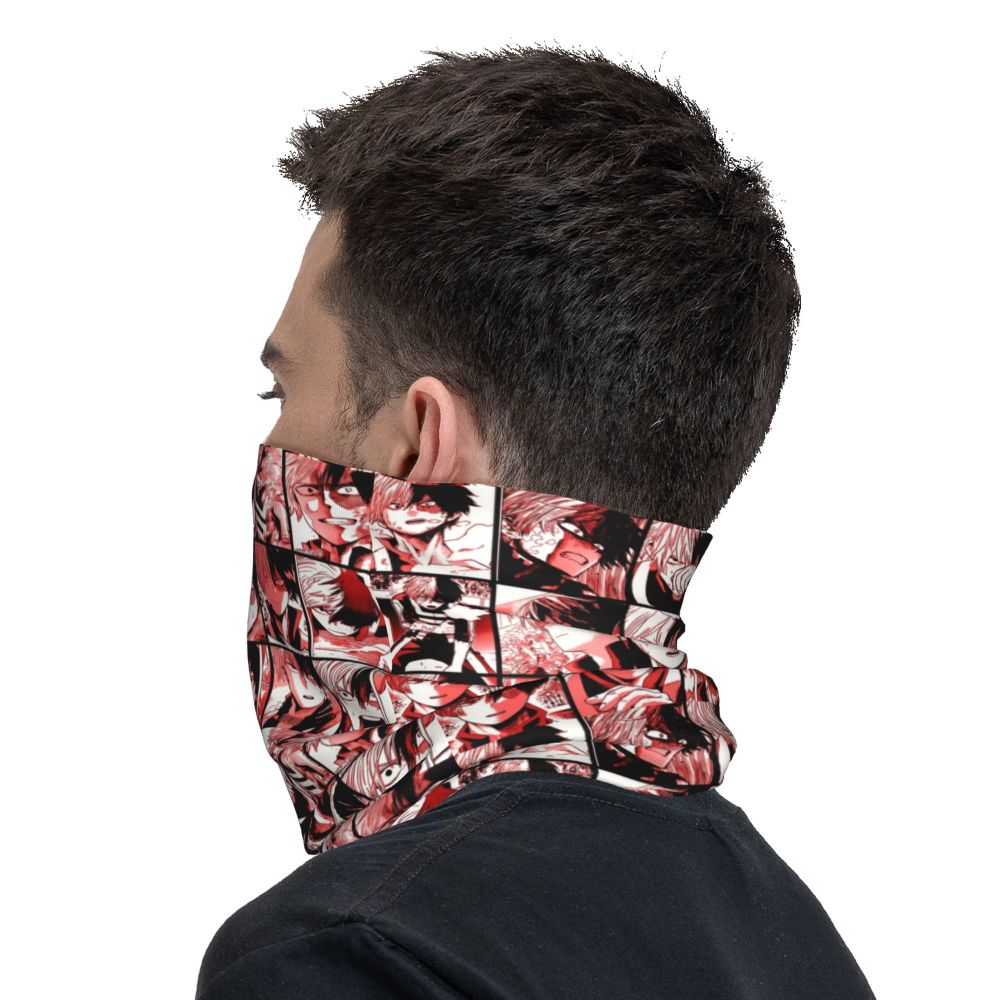 Bakugou Katsuki Logo X Bandana Winter Neck Warmer Windproof Wrap Face Scarf for Ski Boku No My Hero Academia Gaiter Headband