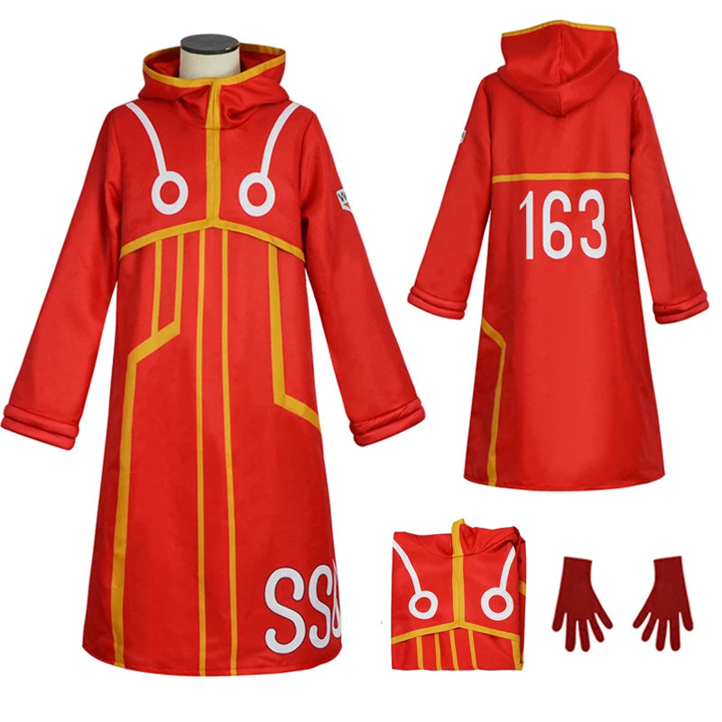 Egghead Island Costume Monkey D Luffy Robe Cosplay Costume 163 Luffy Jacket Coat Hat Outfit Halloween Suit
