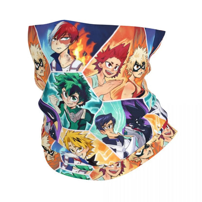 Bakugou Katsuki Logo X Bandana Winter Neck Warmer Windproof Wrap Face Scarf for Ski Boku No My Hero Academia Gaiter Headband
