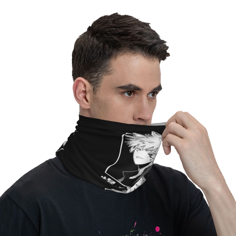 Bakugou Katsuki Logo X Bandana Winter Neck Warmer Windproof Wrap Face Scarf for Ski Boku No My Hero Academia Gaiter Headband