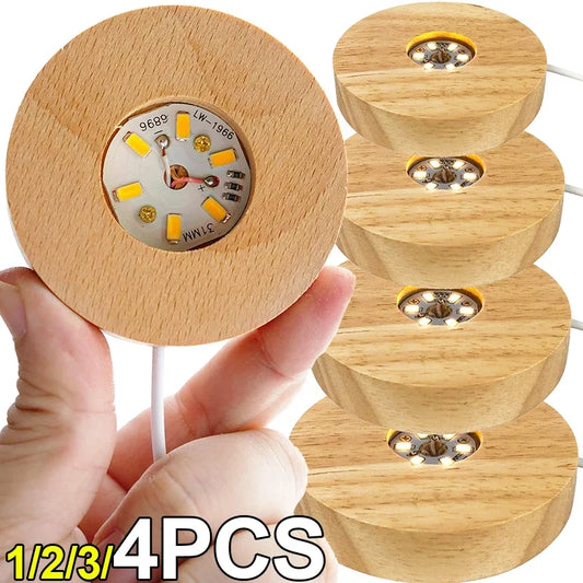 Wooden LED Crystal Ball Stand
