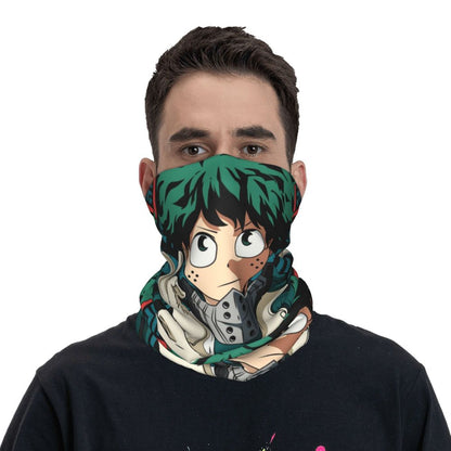 Bakugou Katsuki Logo X Bandana Winter Neck Warmer Windproof Wrap Face Scarf for Ski Boku No My Hero Academia Gaiter Headband