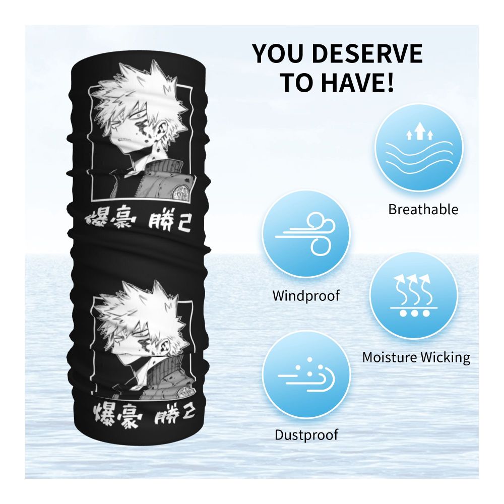 Bakugou Katsuki Logo X Bandana Winter Neck Warmer Windproof Wrap Face Scarf for Ski Boku No My Hero Academia Gaiter Headband