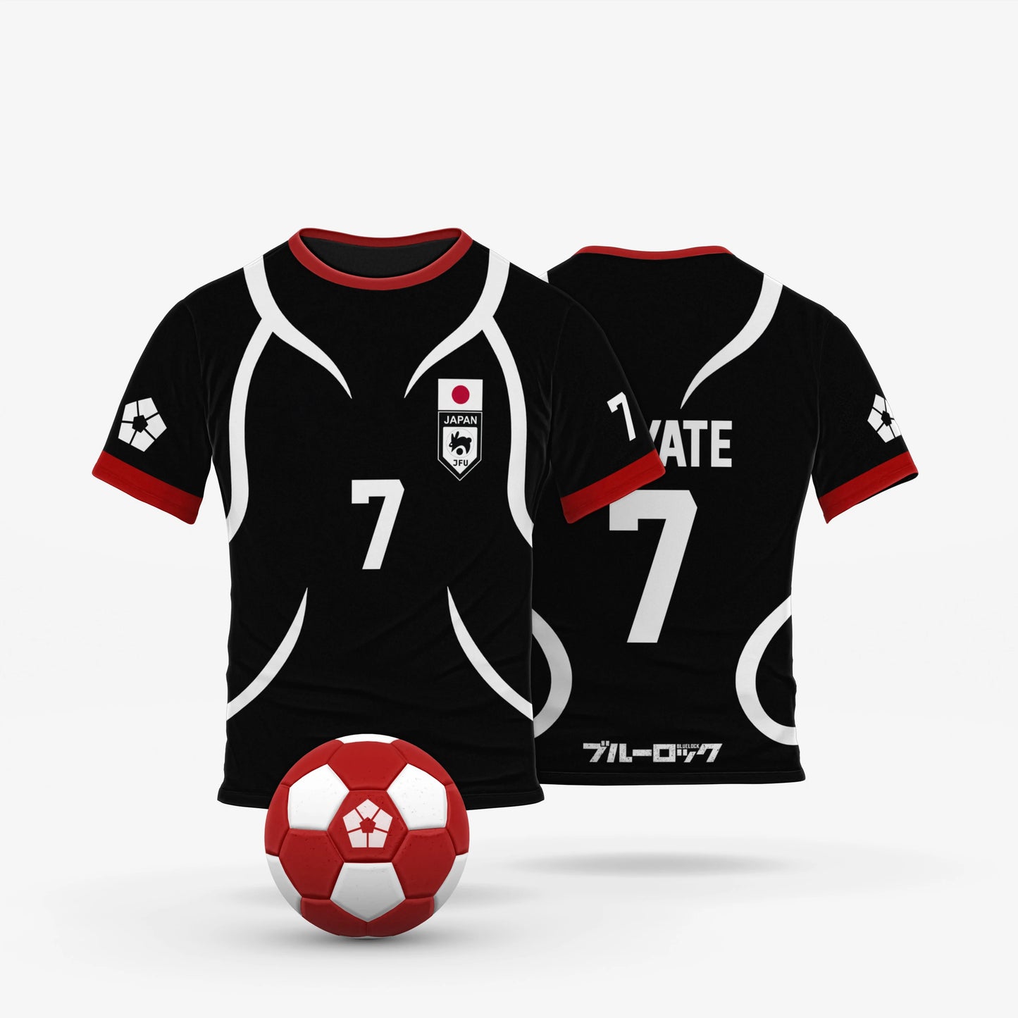 Blue Lock Japan U20 Black Jersey T-shirt