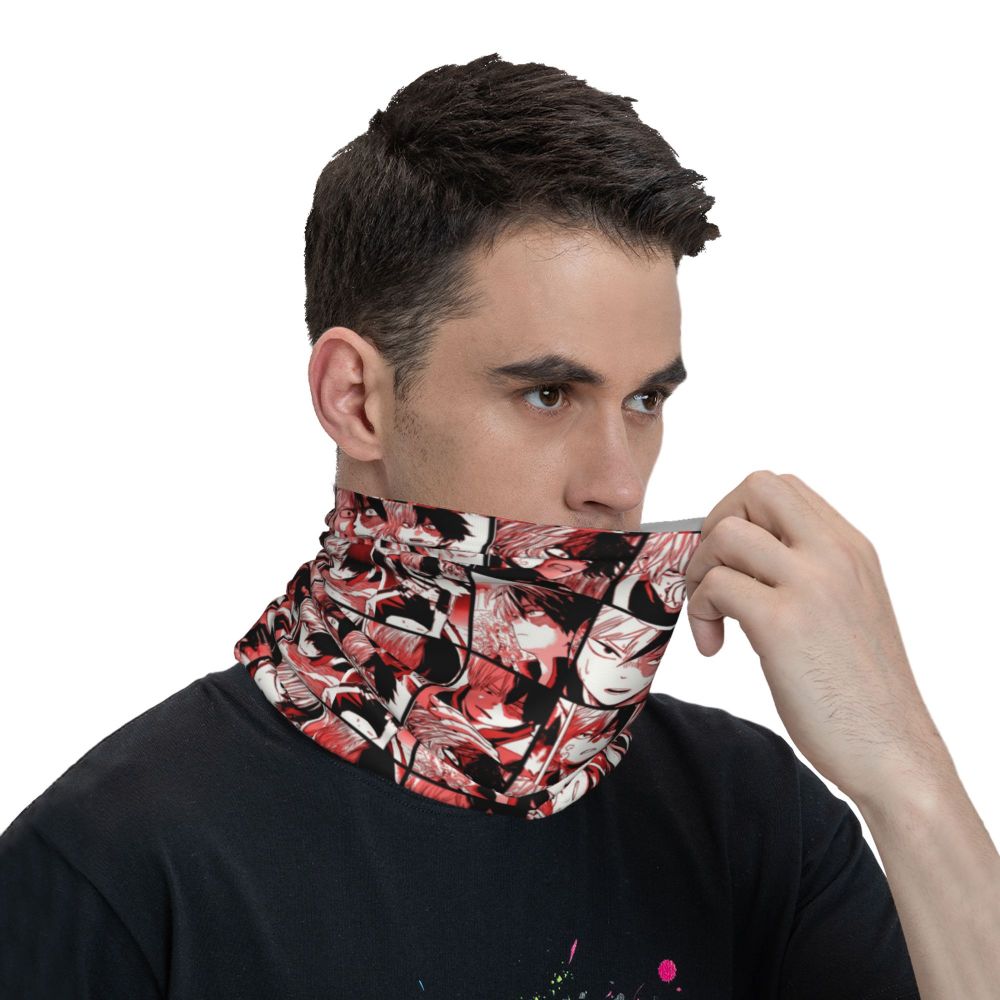 Bakugou Katsuki Logo X Bandana Winter Neck Warmer Windproof Wrap Face Scarf for Ski Boku No My Hero Academia Gaiter Headband