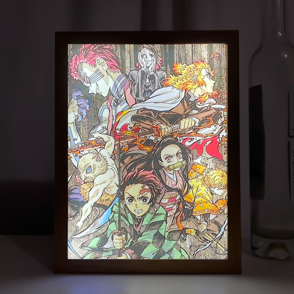 Demon Slayer Characters Light Painting