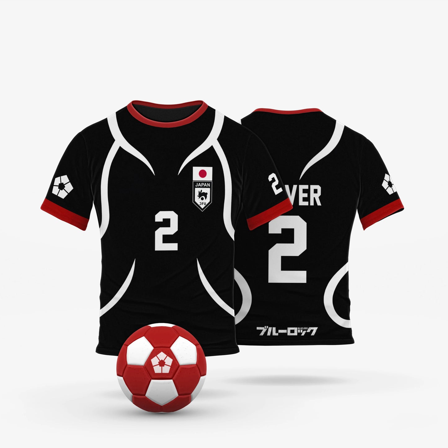 Blue Lock Japan U20 Black Jersey T-shirt
