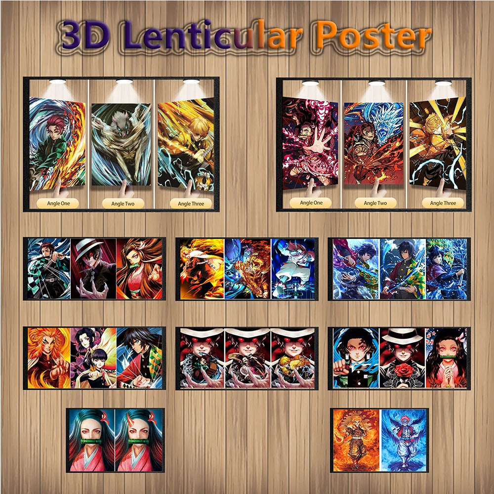 Demon Slayer 3D Motion Print Posters