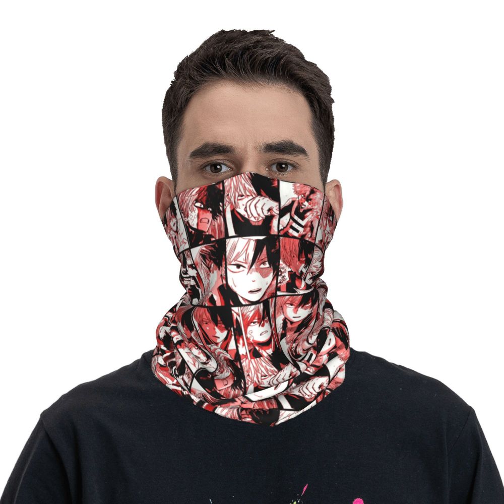 Bakugou Katsuki Logo X Bandana Winter Neck Warmer Windproof Wrap Face Scarf for Ski Boku No My Hero Academia Gaiter Headband