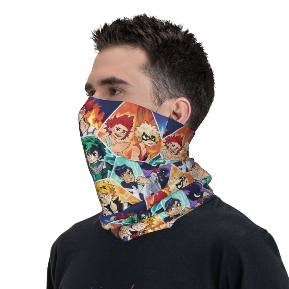 Bakugou Katsuki Logo X Bandana Winter Neck Warmer Windproof Wrap Face Scarf for Ski Boku No My Hero Academia Gaiter Headband