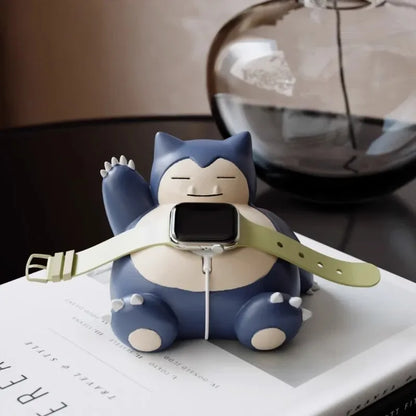 Pokemon Snorlax Apple Watch Charger Stand Universal Charger Holder Anime Desktop Decoration Kids Toys Birthday Festival Gift
