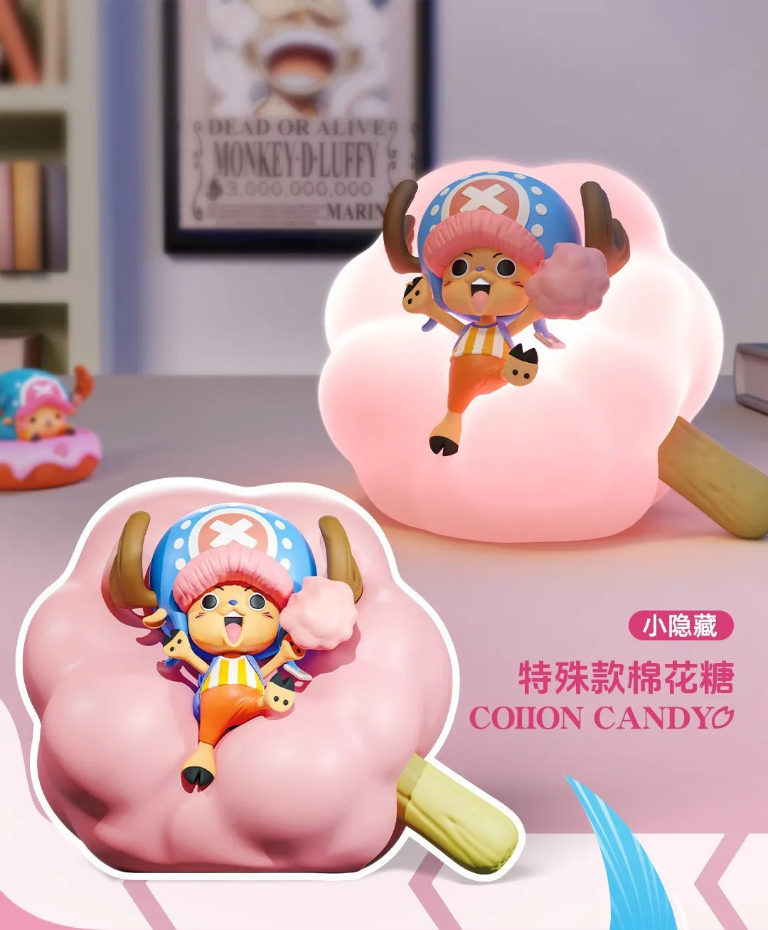 One Piece Night Light TonyTony Chooper Anime Figure Lamp Soft Light Bedroom Bedside LED Light Room Ornament Children Toys Gift