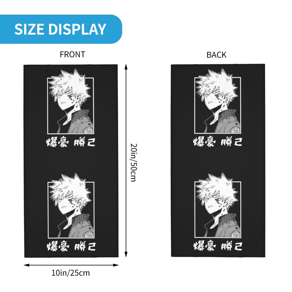 Bakugou Katsuki Logo X Bandana Winter Neck Warmer Windproof Wrap Face Scarf for Ski Boku No My Hero Academia Gaiter Headband