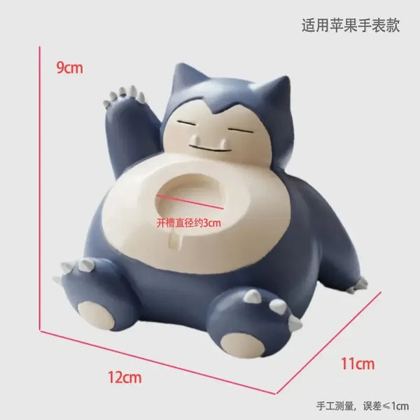 Pokemon Snorlax Apple Watch Charger Stand Universal Charger Holder Anime Desktop Decoration Kids Toys Birthday Festival Gift