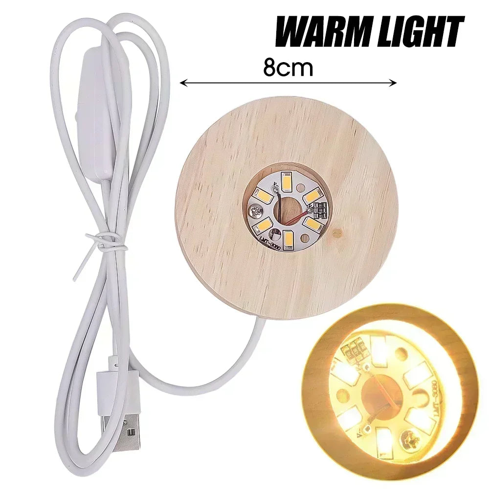 Wooden LED Crystal Ball Stand