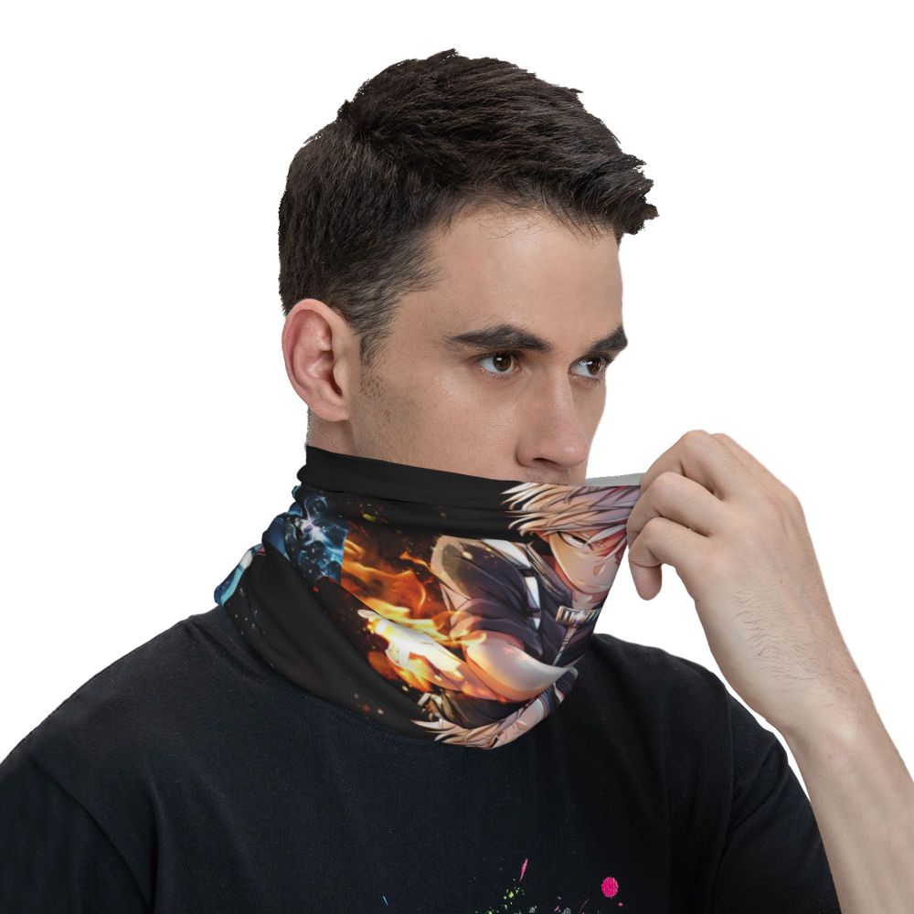Bakugou Katsuki Logo X Bandana Winter Neck Warmer Windproof Wrap Face Scarf for Ski Boku No My Hero Academia Gaiter Headband