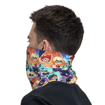 Bakugou Katsuki Logo X Bandana Winter Neck Warmer Windproof Wrap Face Scarf for Ski Boku No My Hero Academia Gaiter Headband