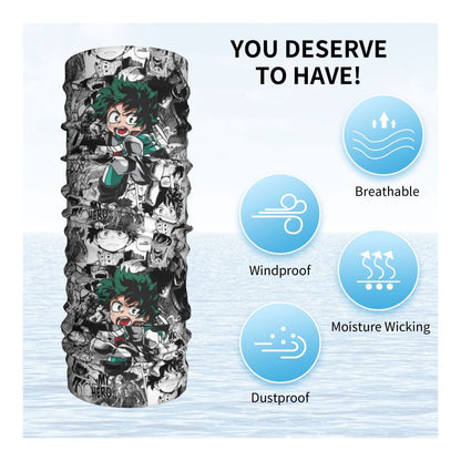Bakugou Katsuki Logo X Bandana Winter Neck Warmer Windproof Wrap Face Scarf for Ski Boku No My Hero Academia Gaiter Headband