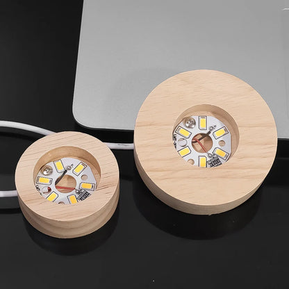 Wooden LED Crystal Ball Stand