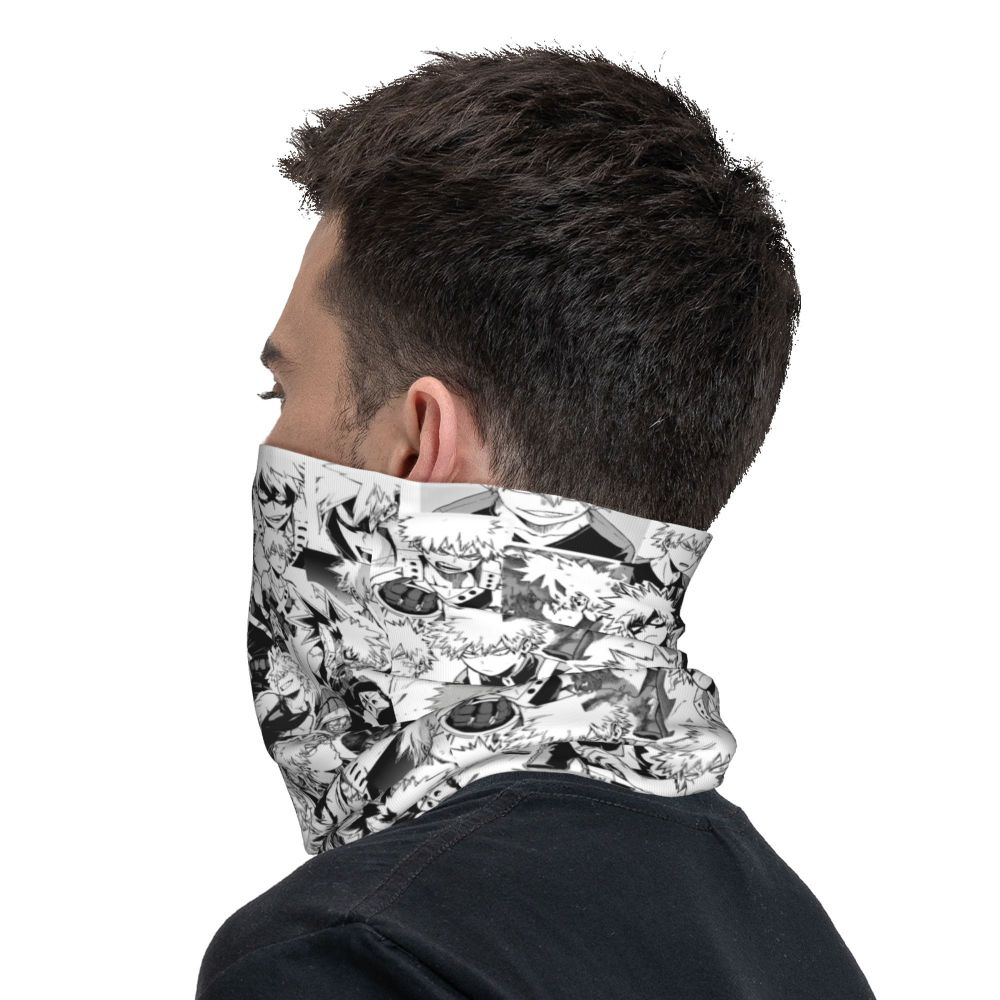 Bakugou Katsuki Logo X Bandana Winter Neck Warmer Windproof Wrap Face Scarf for Ski Boku No My Hero Academia Gaiter Headband