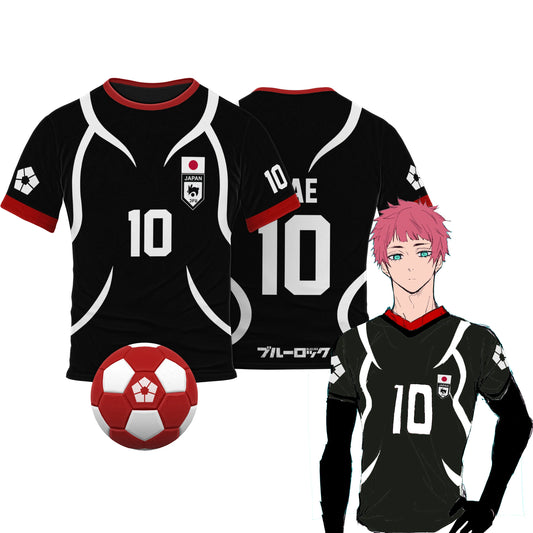 Blue Lock Japan U20 Black Jersey T-shirt