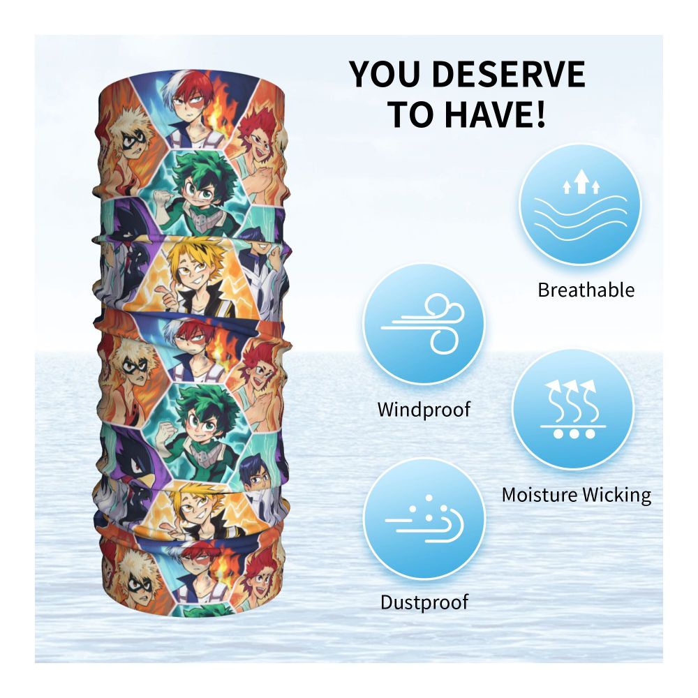 Bakugou Katsuki Logo X Bandana Winter Neck Warmer Windproof Wrap Face Scarf for Ski Boku No My Hero Academia Gaiter Headband