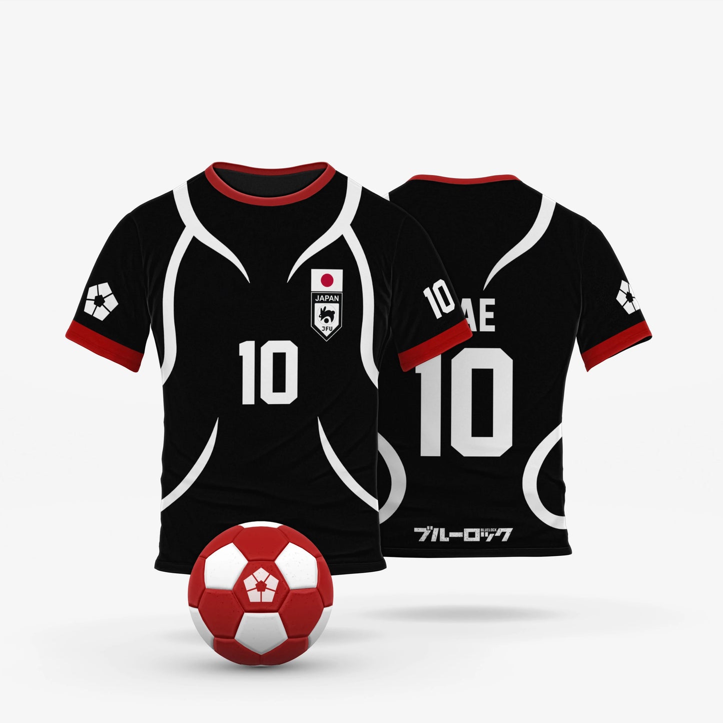 Blue Lock Japan U20 Black Jersey T-shirt