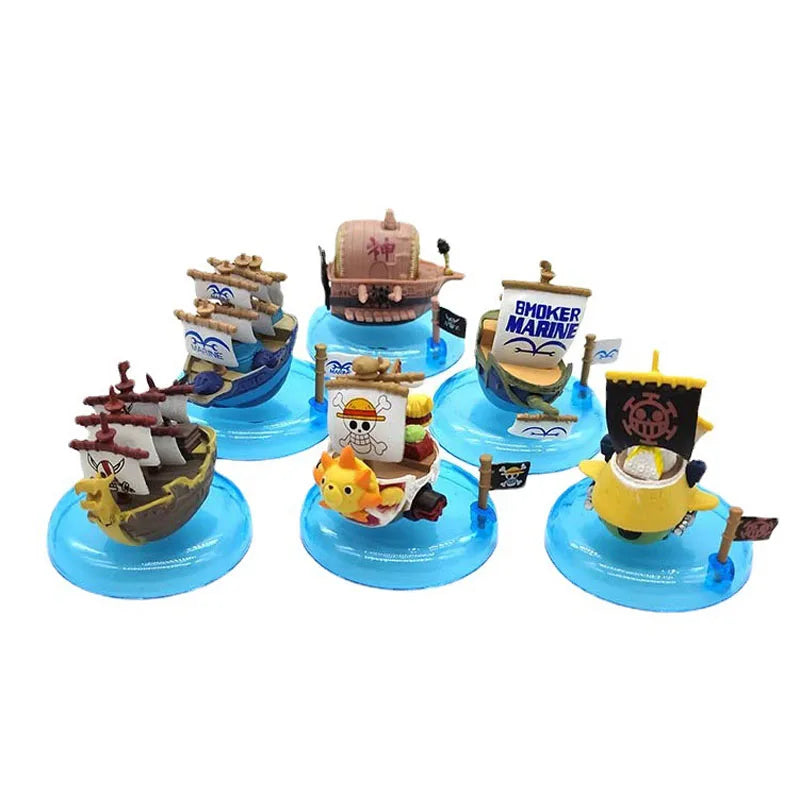 6Pcs One Piece  - Mini Pirate Ships