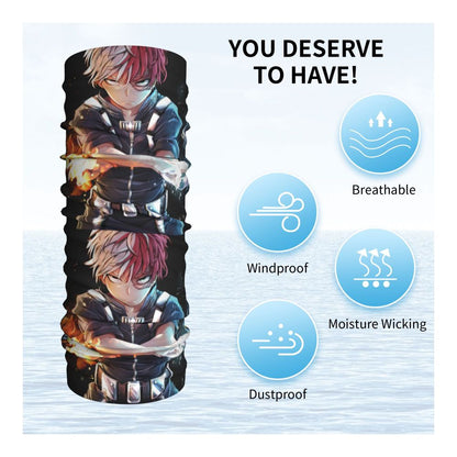 Bakugou Katsuki Logo X Bandana Winter Neck Warmer Windproof Wrap Face Scarf for Ski Boku No My Hero Academia Gaiter Headband