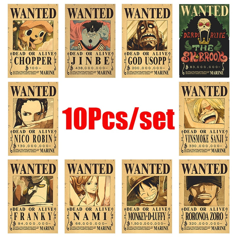 10Pcs/set One Piece Posters