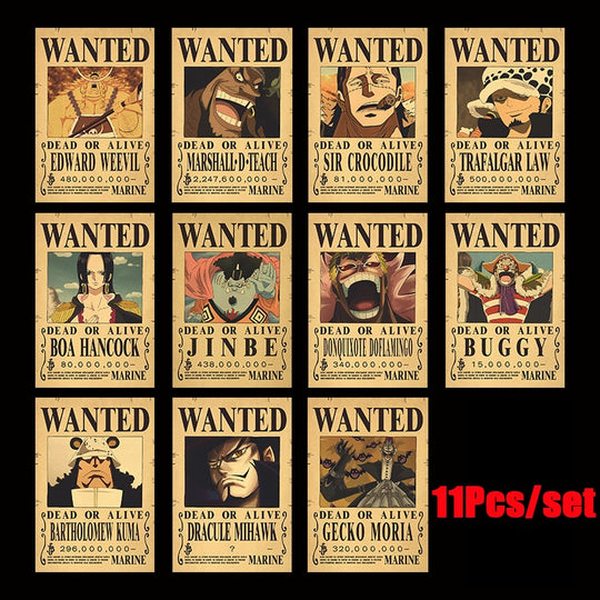 10Pcs/set One Piece Posters