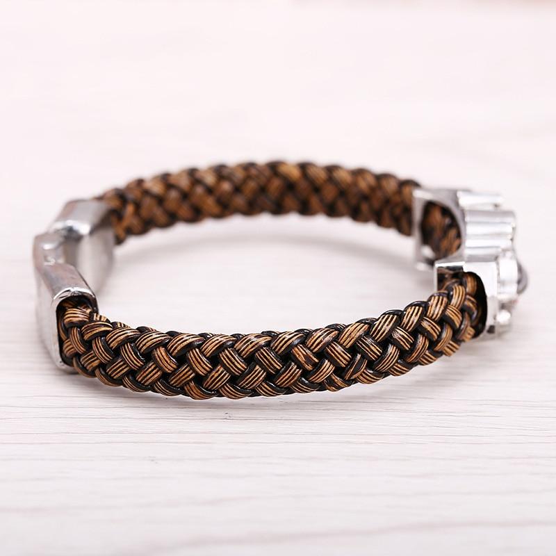 Brown PU Leather One Piece Bracelet